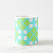 Quadrate und Diamanten in Cyan Kaffeetasse (Mittel)