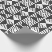 Quadrate und Dreiecke Schwarz-weißes Minimales Mus Geschenkpapier (Ecke)