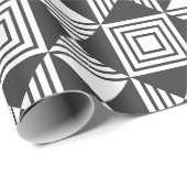 Quadrate und Dreiecke Schwarz-weißes Minimales Mus Geschenkpapier (Rolleneckpunkt)
