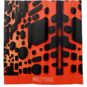 Quadrate und Kreise 3D Orange Urban Pattern Duschvorhang (Vorderseite)