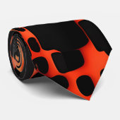 Quadrate und Kreise 3D Orange Urban Pattern Krawatte (Gerollt)