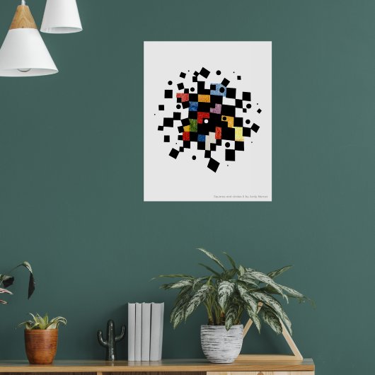 Quadrate und Kreise Abstract II Poster (Wohnzimmer 1)