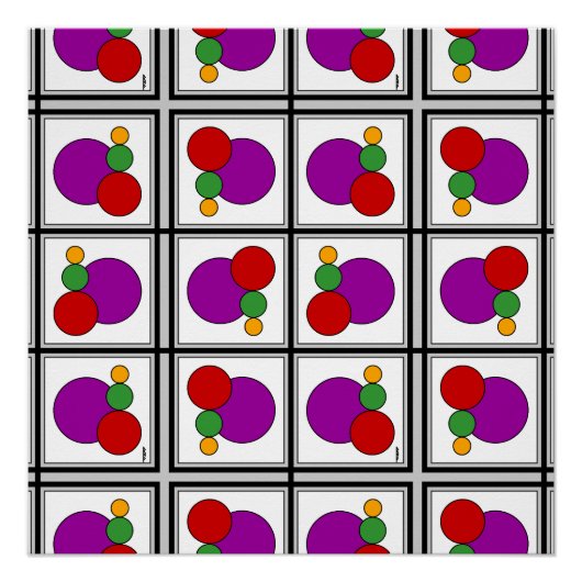 Quadrate und Kreise Abstract Poster (Vorderseite)