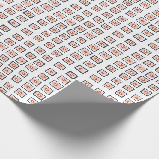 Quadrate und Kreise handgezeichnetes Musterpapier Geschenkpapier (Ecke)