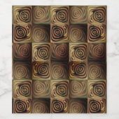 Quadrate und Kreise mit braunem Gefälle Weinetikett (Einzelnes Label)