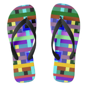 Quadrate und Linien Erwachsene FlipFlops Badesandalen