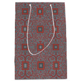 Quadrate und Spitzen, arabesque Muster, graue Terr Mittlere Geschenktüte (Vorderseite)