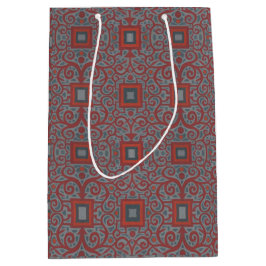 Quadrate und Spitzen, arabesque Muster, graue Terr Mittlere Geschenktüte