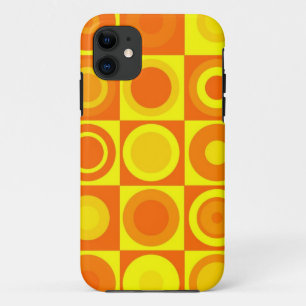Quadrate von Funky Retro Orange Yellow Circles iPhone 11 Hülle