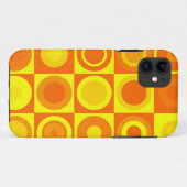 Quadrate von Funky Retro Orange Yellow Circles Case-Mate iPhone Hülle (Rückseite (Horizontal))