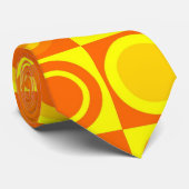 Quadrate von Funky Retro Orange Yellow Circles Krawatte (Gerollt)