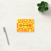 Quadrate von Funky Retro Orange Yellow Circles Post-it Klebezettel (Büro)