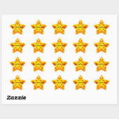 Quadrate von Funky Retro Orange Yellow Circles Stern-Aufkleber (Blatt)