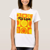Quadrate von Funky Retro Orange Yellow Circles T-Shirt (Vorderseite)