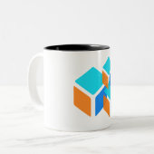 Quadrate Zweifarbige Tasse (Vorderseite Links)