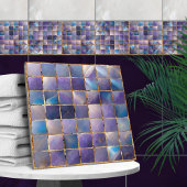 Quadratfliesen Mosaik Fluor und Gold Fliese