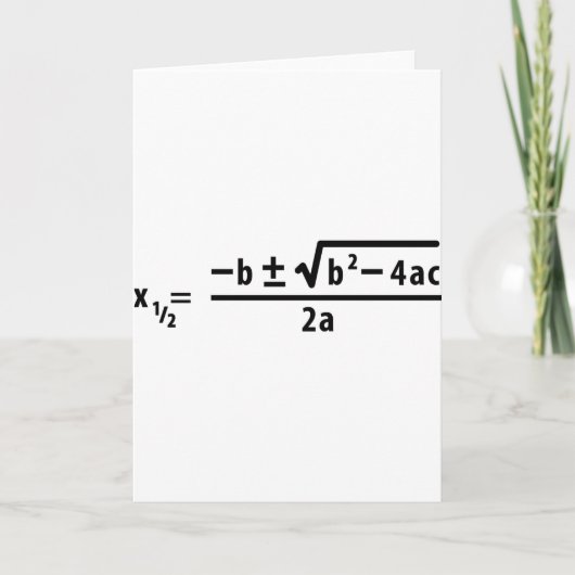 quadratic formula karte (Vorderseite)