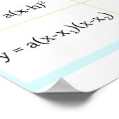 Quadratics: Parabola Grundgleichungen Poster (Ecke)