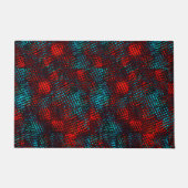 quadratisch gekratzt rot und blau fußmatte (Vorderseite)