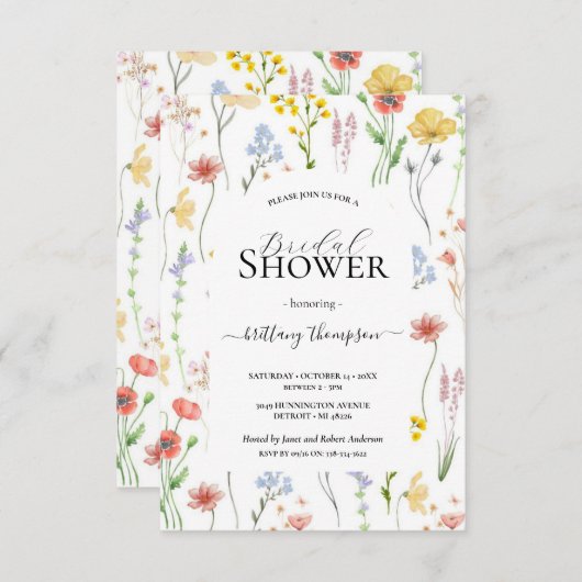 quadratisch, modern und blumengrün, botanisch verl einladung (Vorne/Hinten)