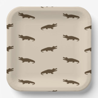 Quadratische Alligator-Papierplatten - 9 Zoll Pappteller