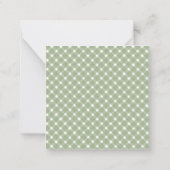 Quadratische Basic-Gingham-Sagegrün-Rand Mitteilungskarte (Rückseite)