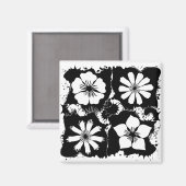 quadratische Blume Magnet (Vorderseite/Rückseite)