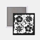 quadratische Blume Magnet (Vorderseite/Rückseite)