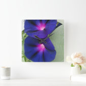 Quadratische BlumenWanduhr Wanduhr (Zuhause)