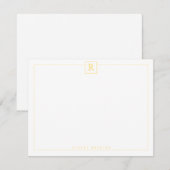 Quadratische Border Yellow Note Card Mitteilungskarte (Vorne/Hinten)