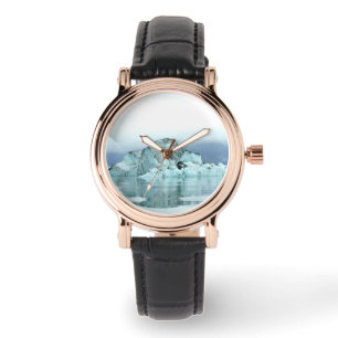 Quadratische der Lederband-Uhr der Frauen mit Armbanduhr
