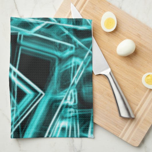 Quadratische Ecken und "neon" zyklische oder himme Geschirrtuch (Viertel Falte)