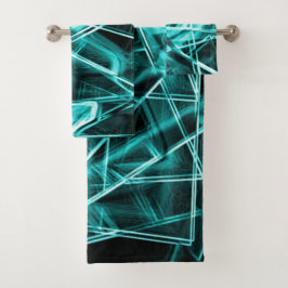 Quadratische Ecken und zyklische oder himmelblaue  Badhandtuch Set