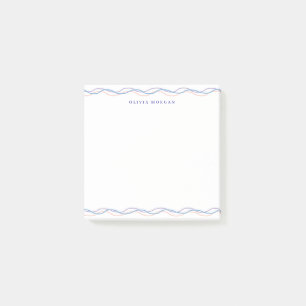 Quadratische elegante wellige Grenze sanfte Pastel Post-it Klebezettel