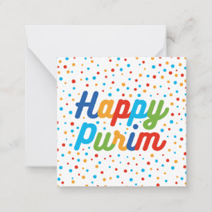Quadratische flache Purim-Feiertagskarte Mitteilungskarte