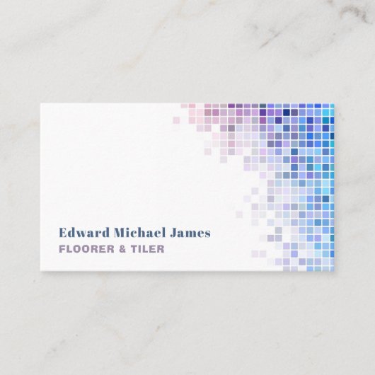 quadratische Fliesen, Fußboden, Flieseninstallateu Visitenkarte (Vorderseite)