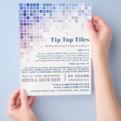 quadratische Fliesen, Fußboden, Fliesenwerbung Flyer (Hand)