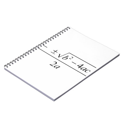 quadratische Formel, Geek, quadratische Gleichung Notizblock (Linke Seite)