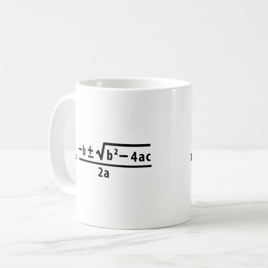 quadratische Formel Kaffeetasse (Vorderseite Links)