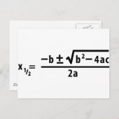 quadratische Formel Postkarte (Vorne/Hinten)