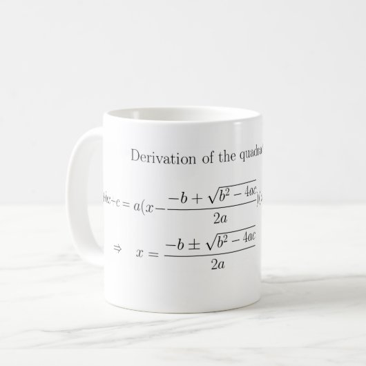 Quadratische Formel-Tasse Mathe Kaffeetasse (Vorderseite Links)