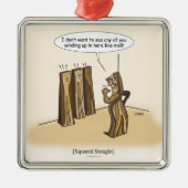 Quadratische gerade Verzierung (Quadrat) Silbernes Ornament (Vorne)