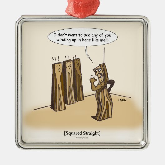 Quadratische gerade Verzierung (Quadrat) Silbernes Ornament (Vorne)