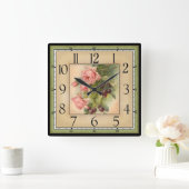 Quadratische Gerahmte Blume Wanduhr (Zuhause)