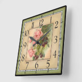 Quadratische Gerahmte Blume Wanduhr (Winkel)