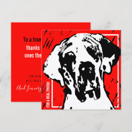 Quadratische Great Dane Freund Rot & Schwarz Linol Einladung