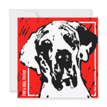 Quadratische Great Dane Freund Rot & Schwarz Linol
