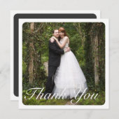 Quadratische große Foto-Hochzeit danken Ihnen im Dankeskarte (Vorne/Hinten)