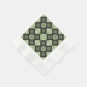 quadratische grüne Textur Kachel klassisches Modeg Serviette (Ecke)