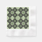 quadratische grüne Textur Kachel klassisches Modeg Serviette (Vorderseite)